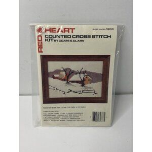 Coats & Clark Red Heart Counted Cross Stitch Quiet Winter #5902-09 1983 Snow